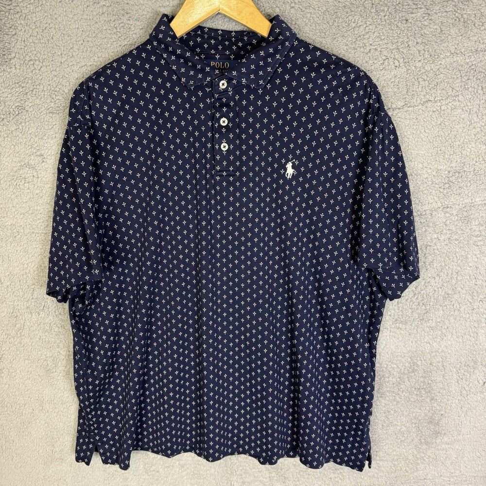S Polo Ralph Lauren Shirt Mens XL Blue Polo Short Sleeve Classic Fit
